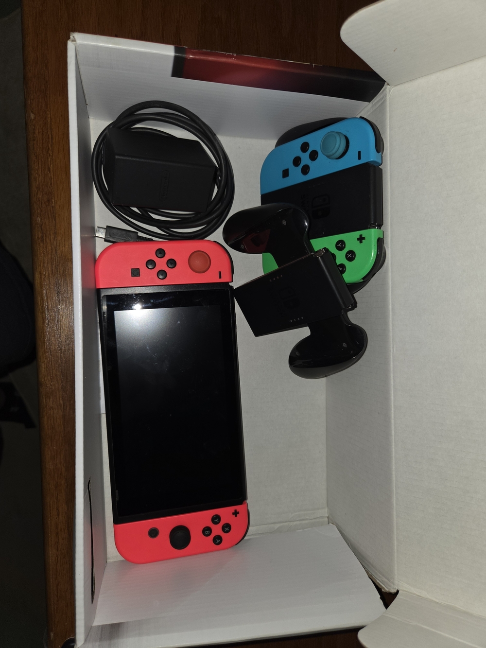 Nintendo V1 Console with Neon Red Left And Right - Neon Blue/Green Right Joy-Con